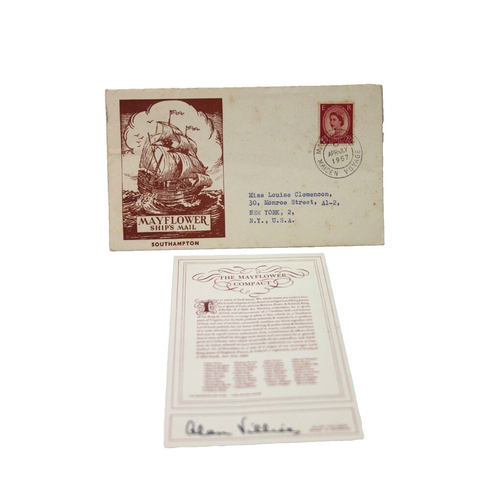 GB 1957 Mayflower 11 Maiden Voyage Southampton Ships Mail Addressed Envelope